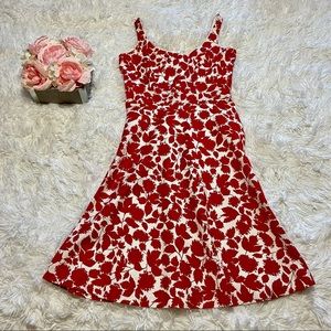 Donna Ricco • Floral Red and White Dress